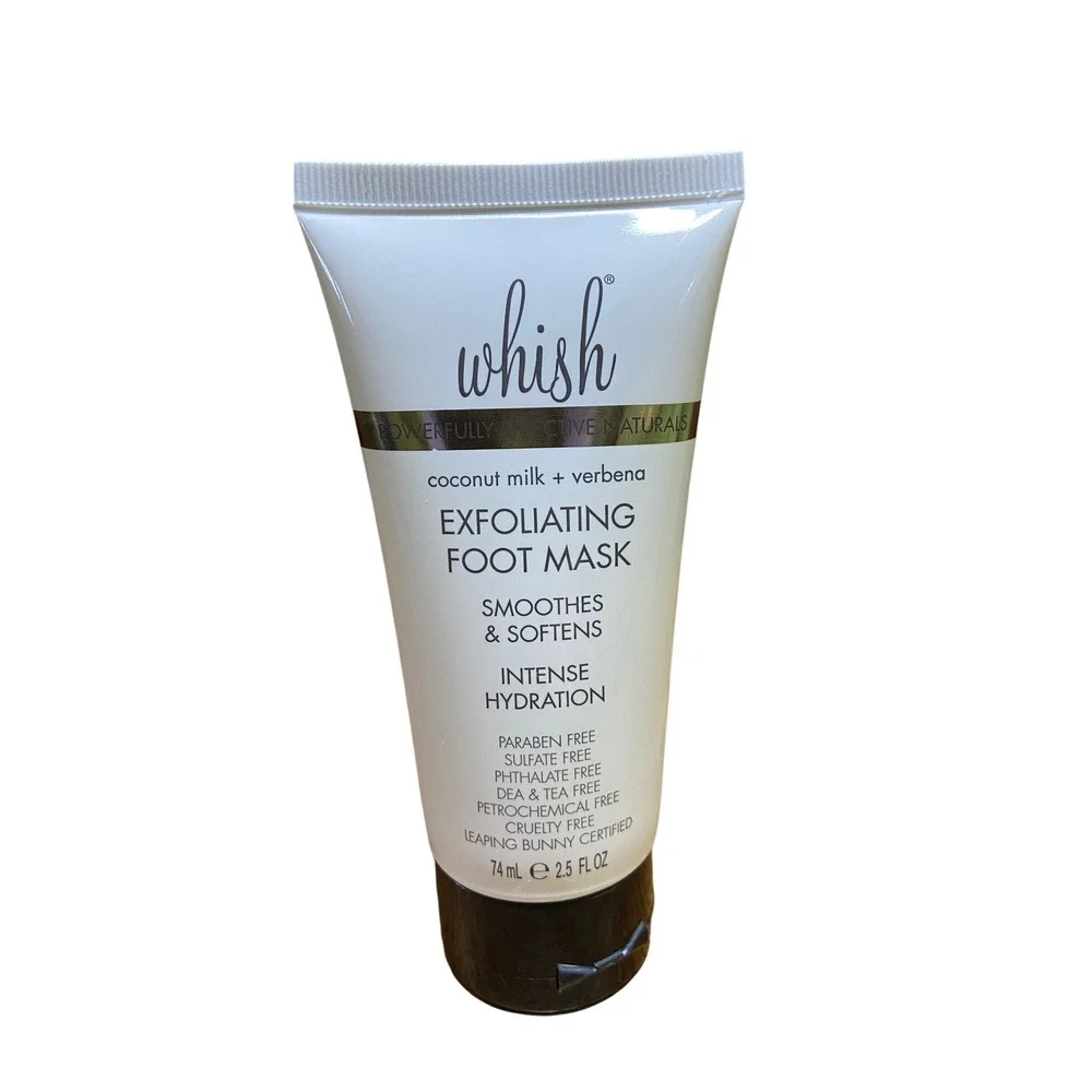 Whish Coconut Milk Verbena Exfoliating Foot Mask 2.5oz Intense Hydration Smooths